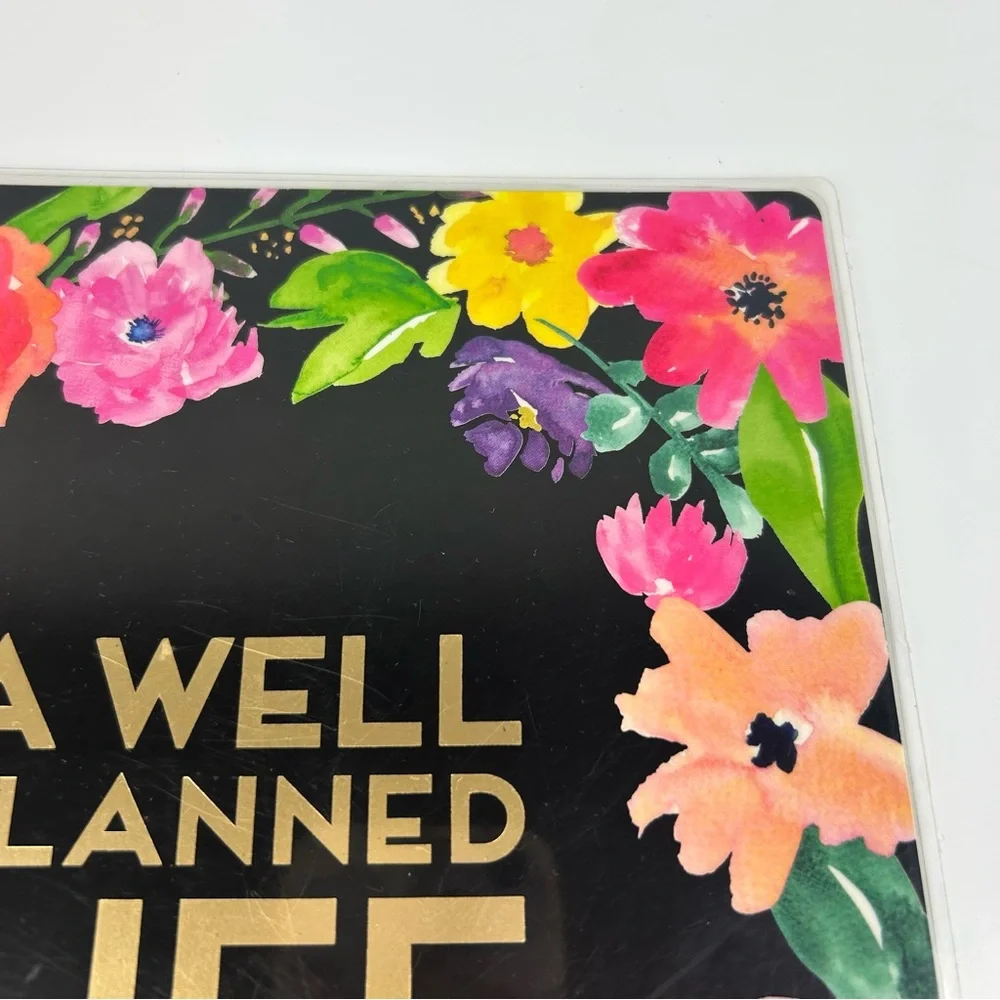 ⭐️The Happy Planner Create 365 a well planned life black floral planner cover